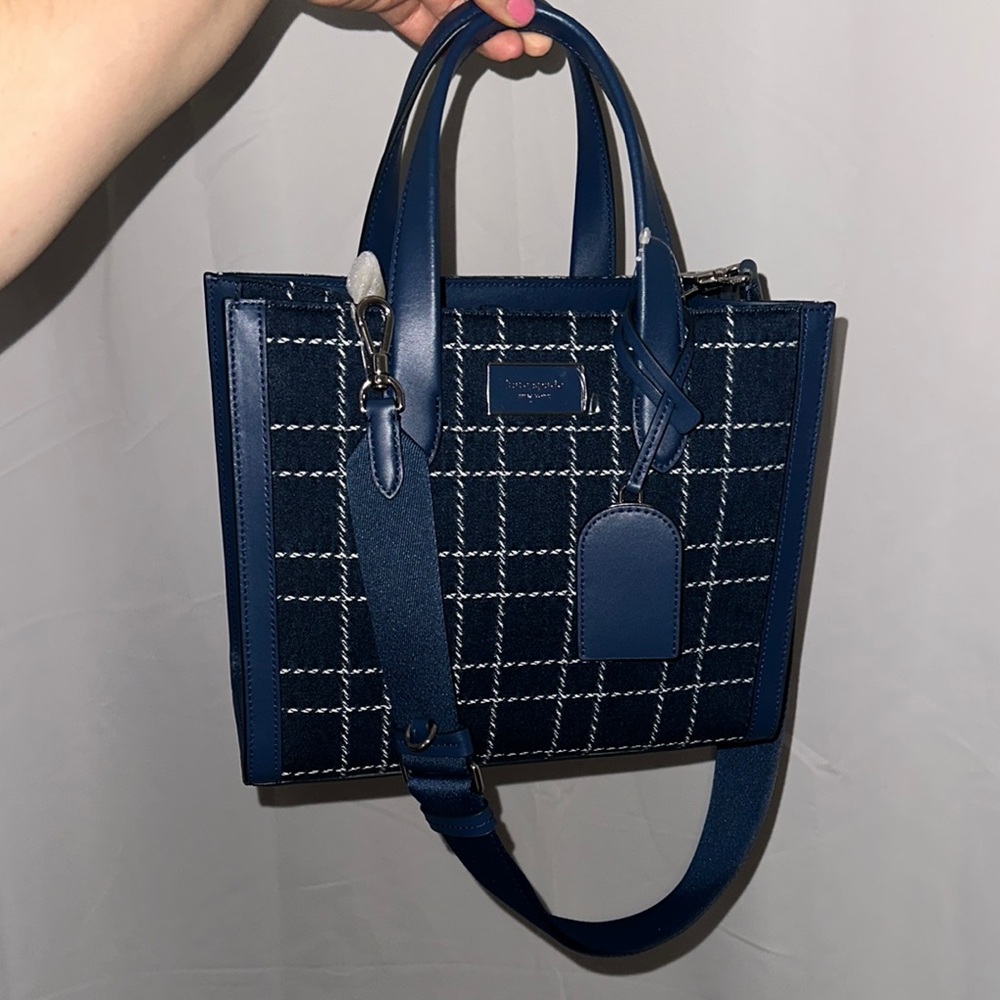 Kate Spade Blue Satchel with Geometric Design